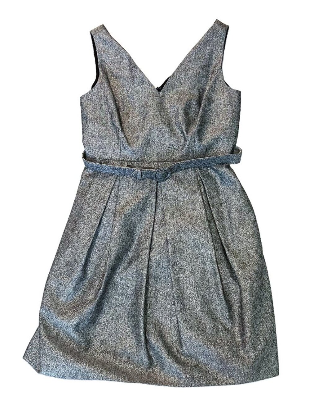 White House Black Market Metallic Silver Tulip Dress NWT 4P Cocktail Party